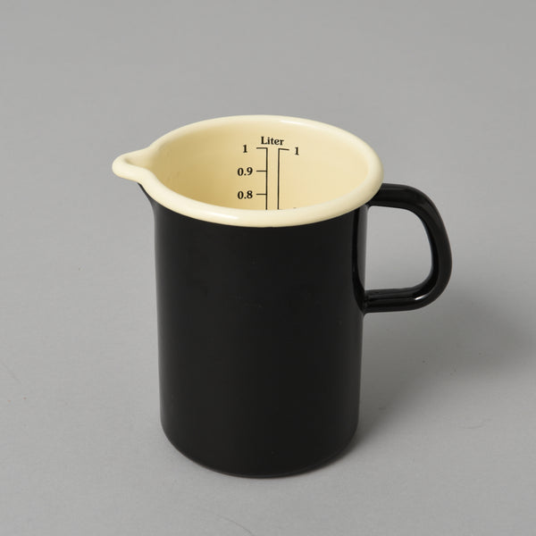 ENAMEL MEASURING JUG BLACK