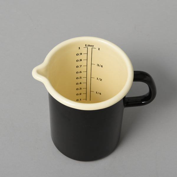 ENAMEL MEASURING JUG BLACK