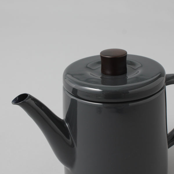 JAPANESE ENAMEL TEAPOT GREY